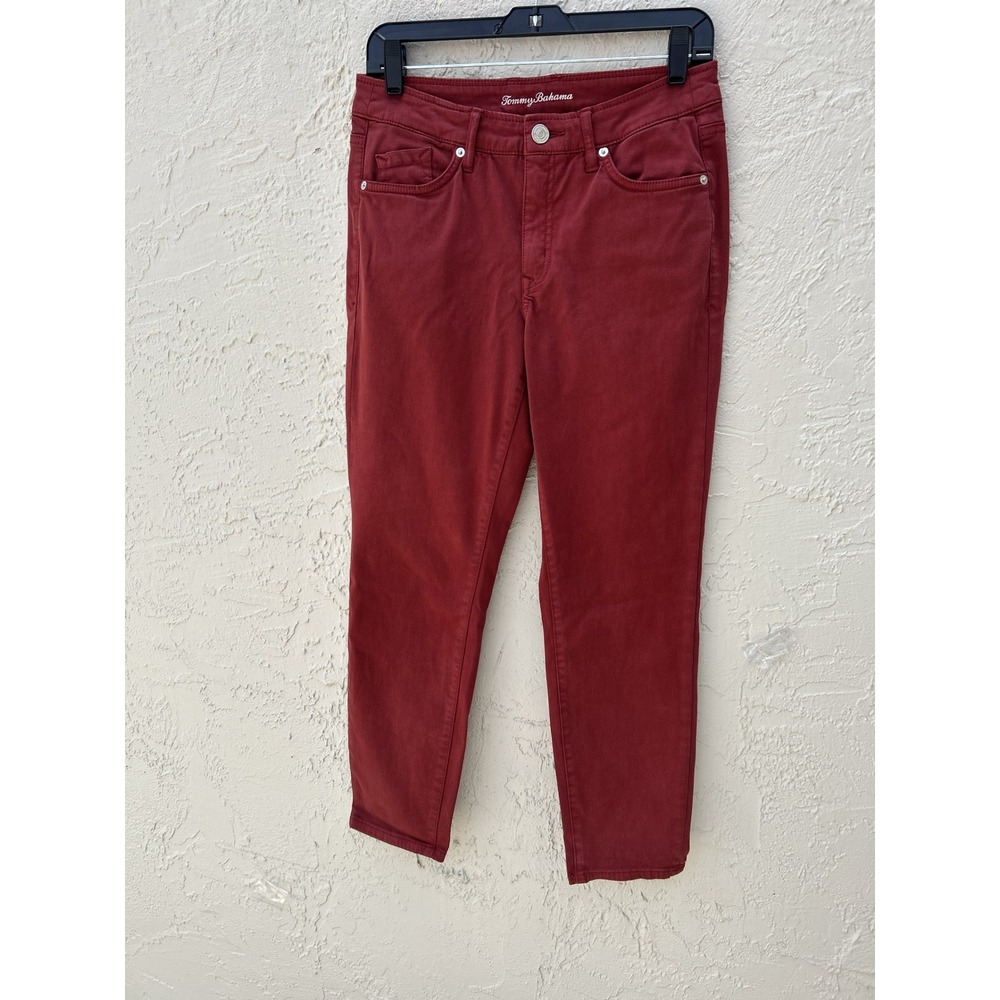 Tommy Bahama Boracay Beach High Rise Ankle Pants Red Mahogany 4x28 SW120678